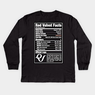 Red Velvet Nutritional Facts Kids Long Sleeve T-Shirt
